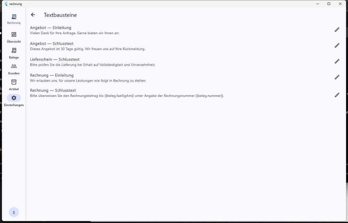 Die Textbausteine