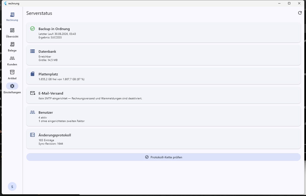 Der Serverstatus