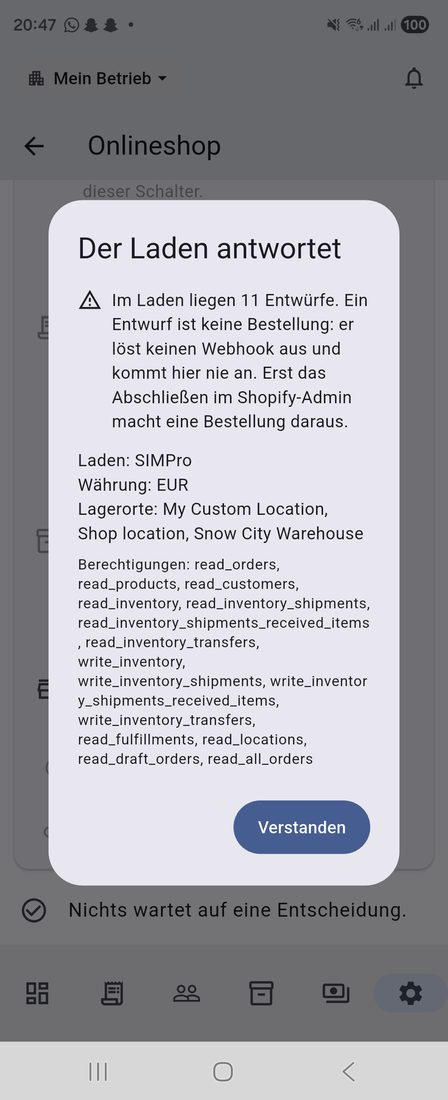 Der Verbindungstest