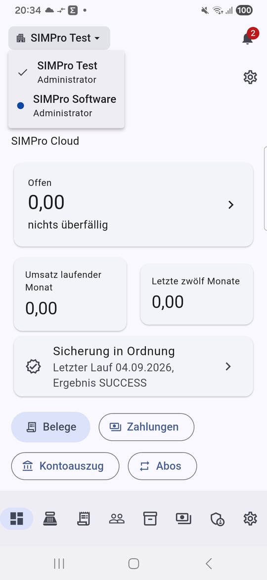 Der Umschalter am Telefon