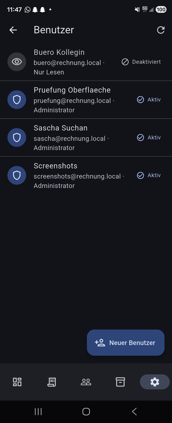 Die Benutzerverwaltung am Telefon