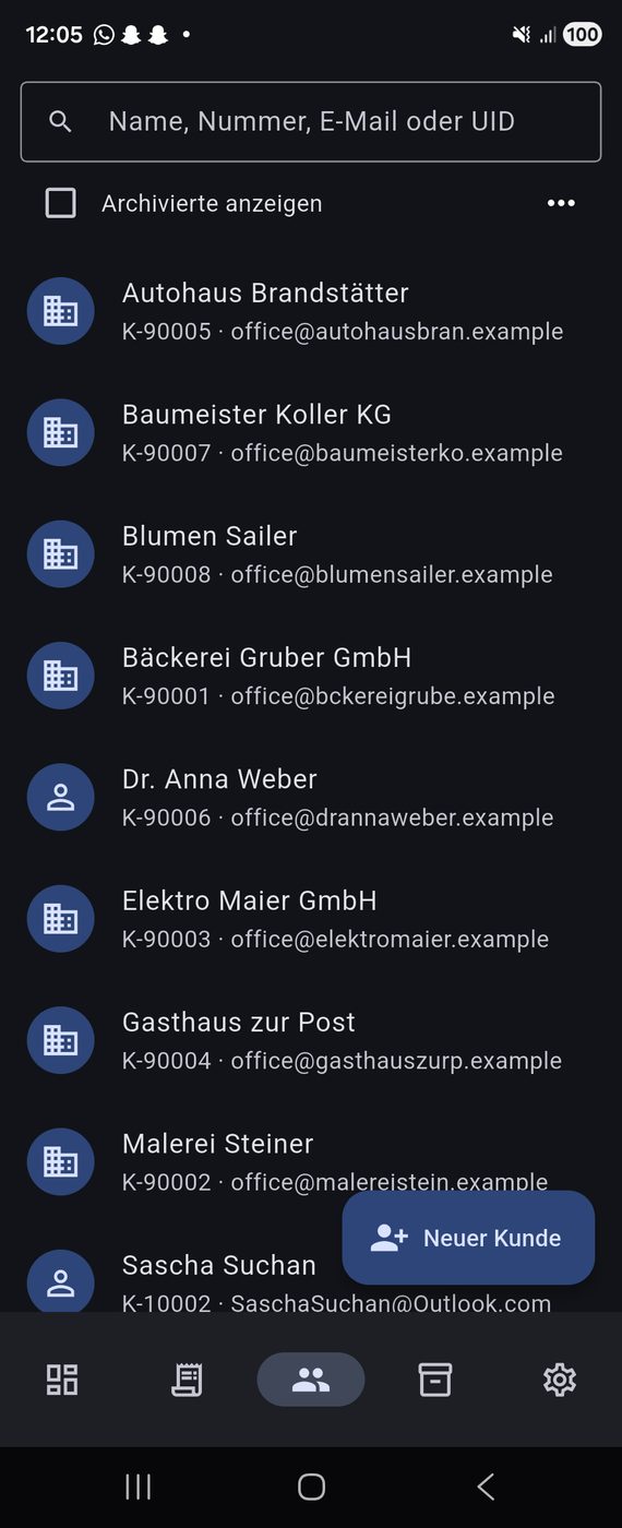 Ohne Netz: die Liste kommt vom Gerät